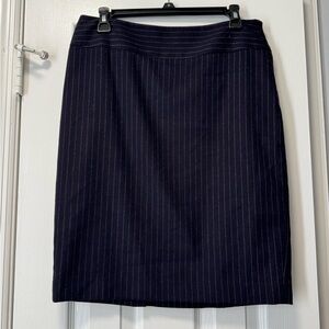 Classic Navy Pinstripe Skirt